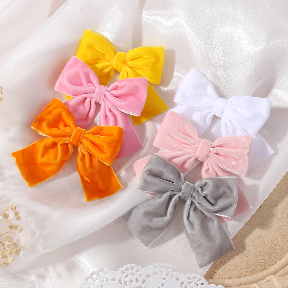 2pcs/set Vintage Big Velvet Bow Hairpins Barrettes for Women Girls Wedding Ribbon Korean Hair Clip Hairgrip Hair Accessories