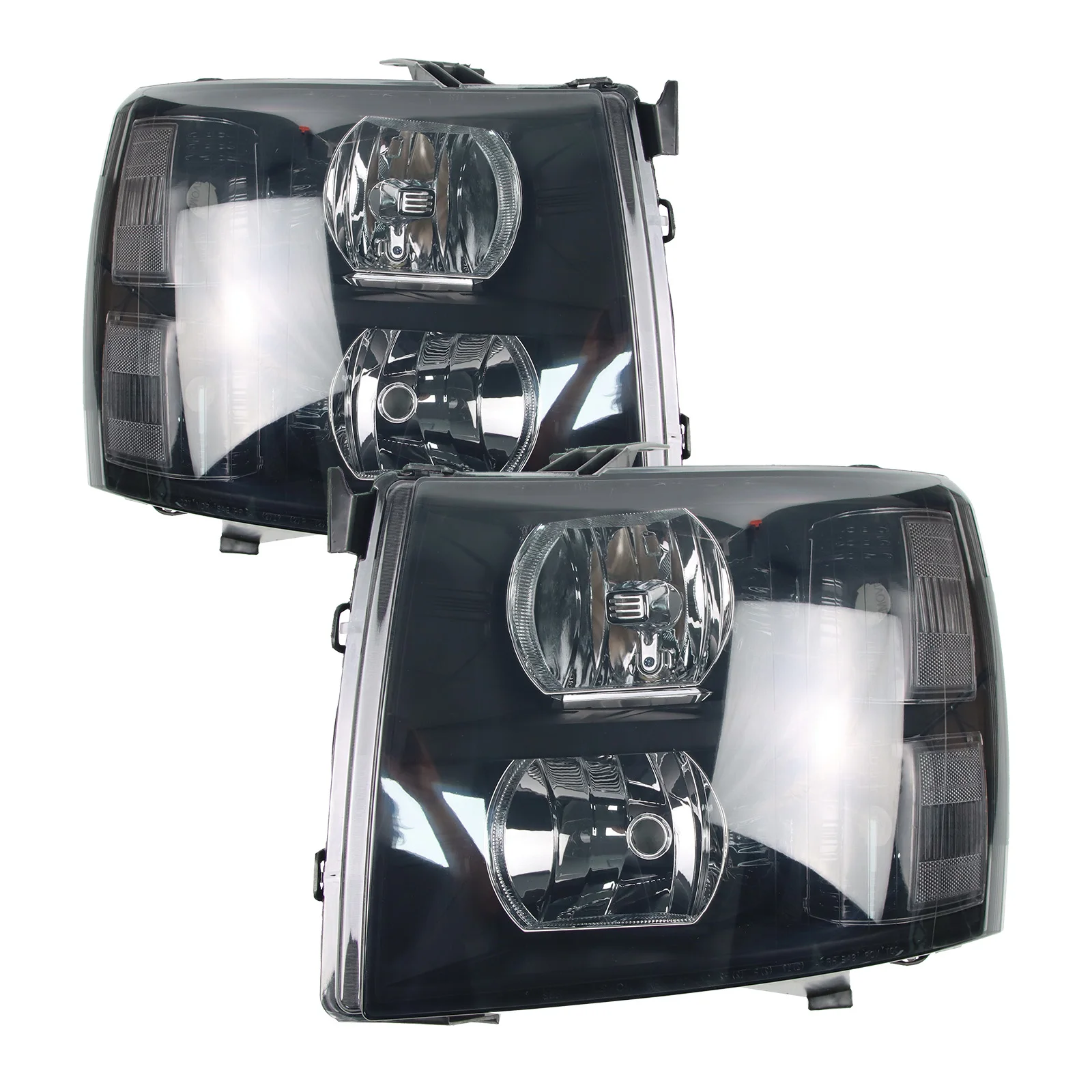 

1 * пара фар в сборе для Chevrolet Silverado 1500/3500, черный корпус 07-13