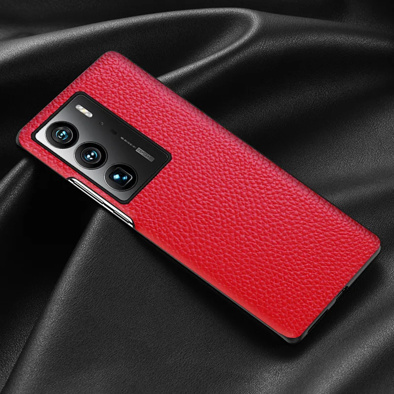 For ZTE Axon 40 Ultra Case Shockproof PU Leather Business Litchi Stria Pattern Back Cover For ZTE Axon 40 Ultra