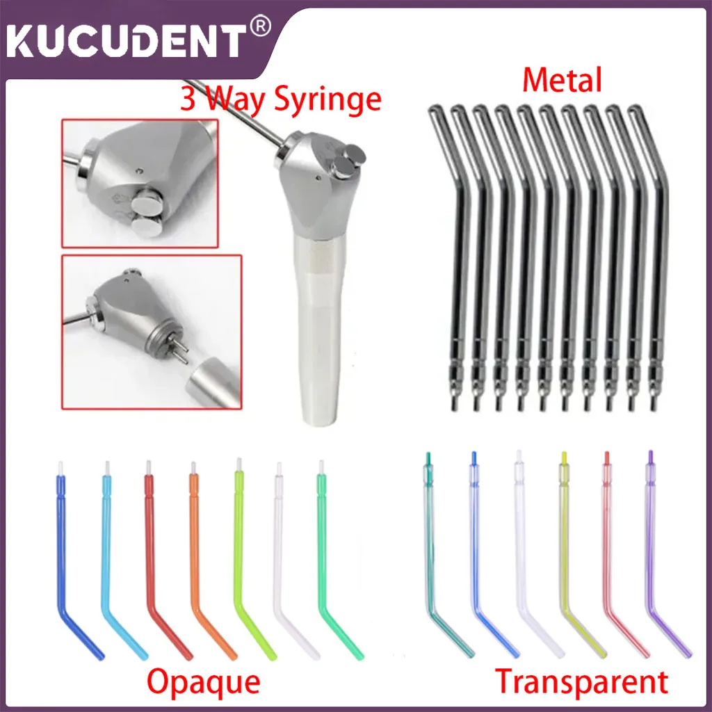 Dental 3 Way Air Water Spray Triple Syringe Handpiece Nozzles Tips Tubes Disposable Nozzle Tubes Tip Plastic for Teeth Whitening