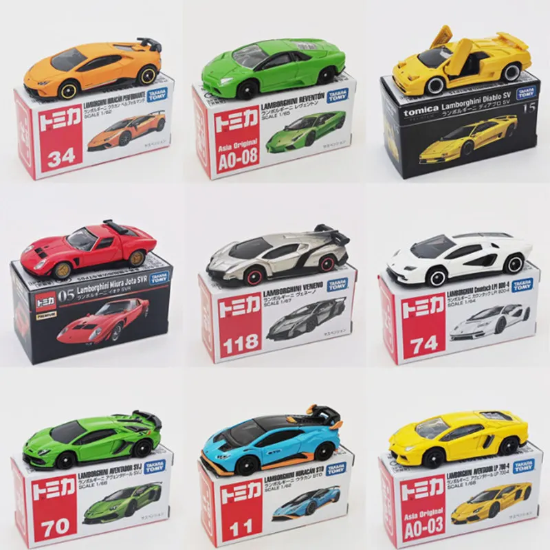 Takara Tomy-Lamborghini STO Countach Miura LP700-4 Alloy Modelo de Carro Esportivo, Brinquedo fundido, Carro de corrida, Escala Miniatura, Presente Kids