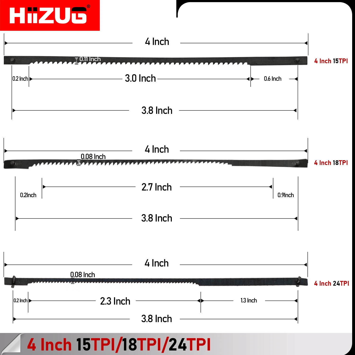 ドレメルモーターソー用スクロールソーブレードピン,15tpi,18tpi,24 tpi,ms20,MS20-01, MS51-01, MS52-01, MS53-01, 36個,105mm, 4インチ