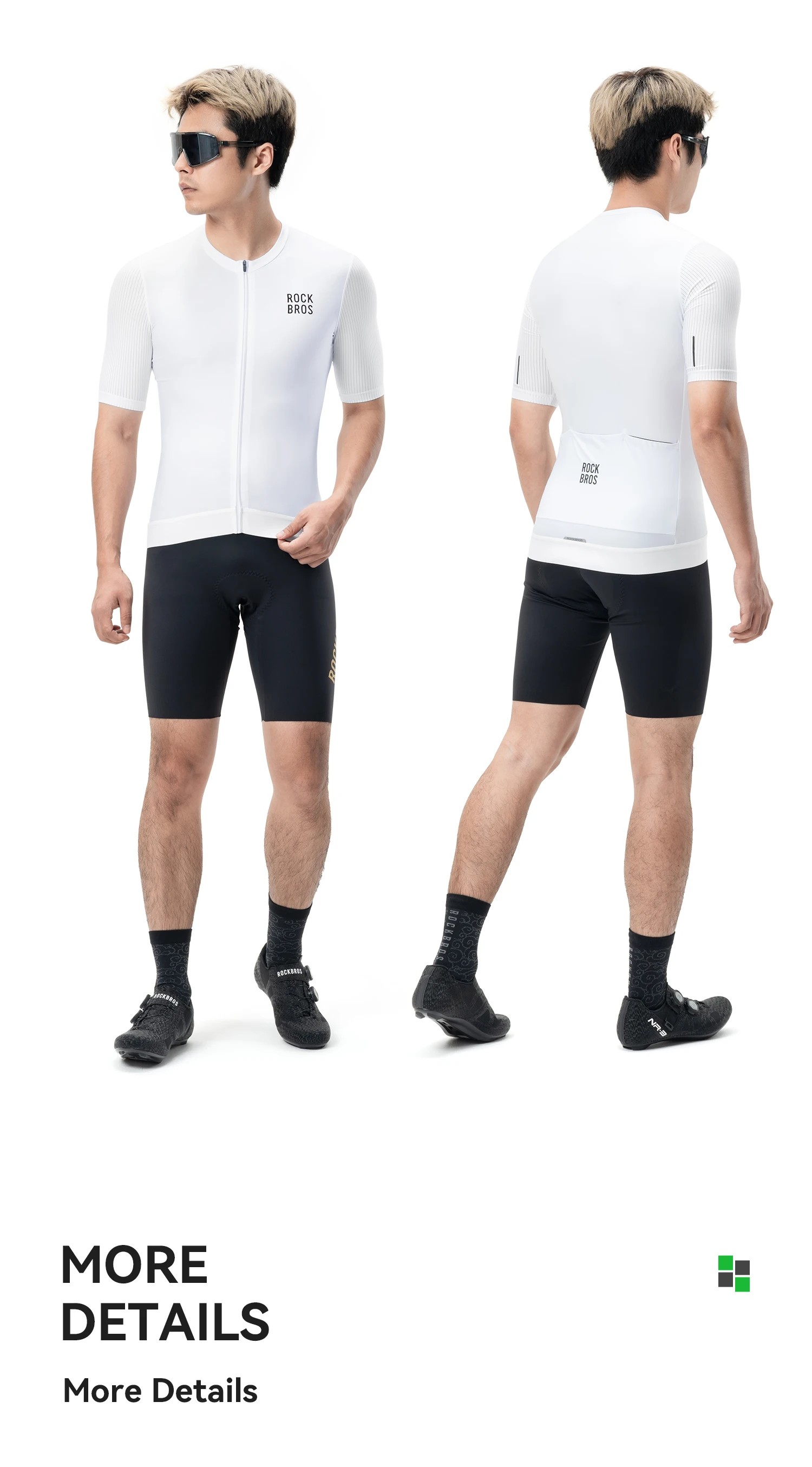 ROCKBROS Radtrikot, Sommer, kurzärmelig, atmungsaktiv, hochelastisch, schnelltrocknend, Sportbekleidung, Fahrradbekleidung, winddicht. – Detail 11