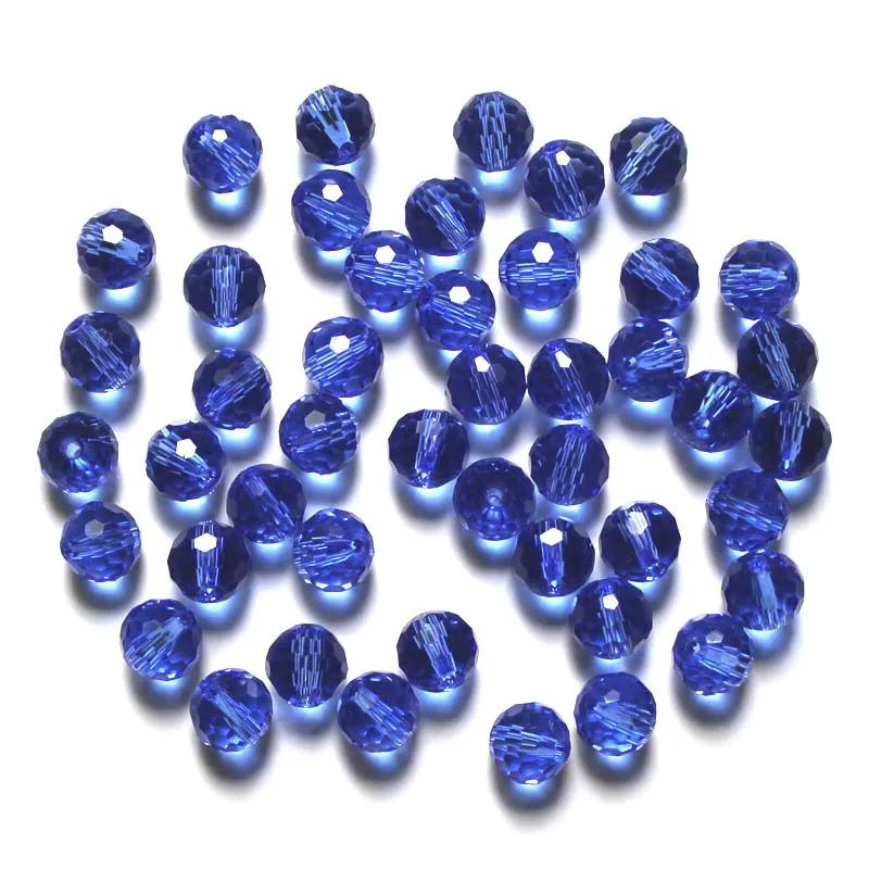 Aaa 96 Facetten Cut Bal Blauwe Kleur 8Mm Facet Crystal Glass Losse Spacer Ronde Kralen 200 Stks/partij Voor Sieraden maken Diy
