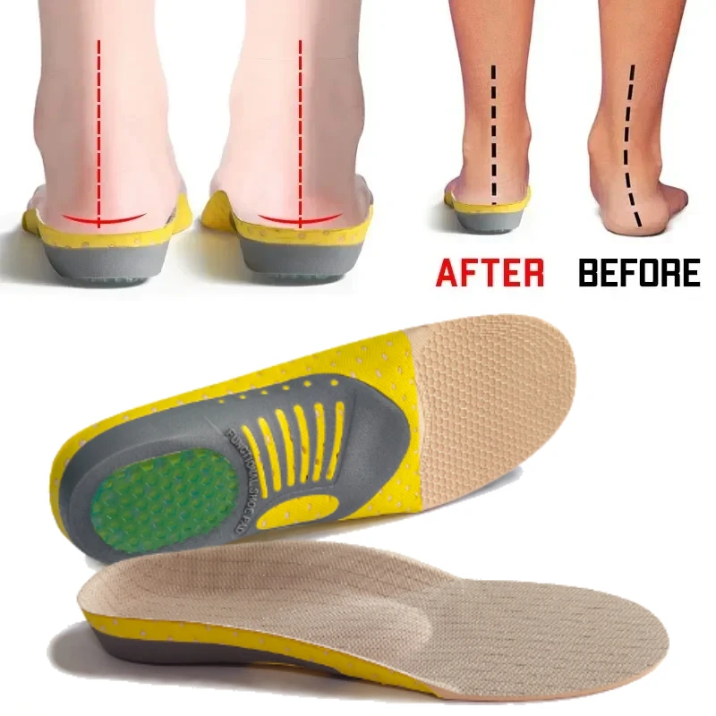 Orthopädische Gel-Einlegesohlen für Plattfüße, Gesundheits-Einlage für Schuhe, Fußgewölbestütze bei Plantarfasziitis, Unisex-Einlegesohle