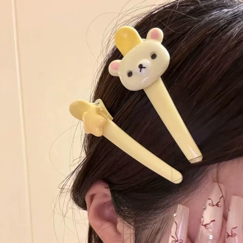 

Милая заколка для волос Rilakkuma, мультяшные звезды, зажим в виде утконоса, милый головной убор для девочек, универсальная украшение с челкой, вечерние, праздничный подарок