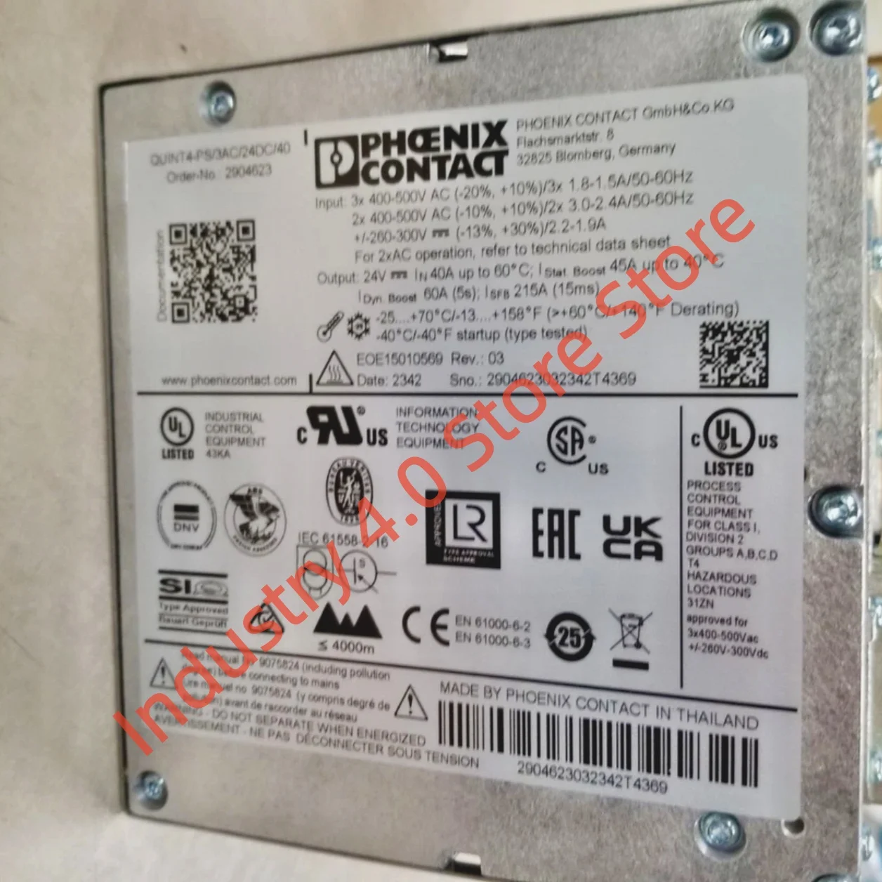 

Brand new 2904623 QUINT4-PS/3AC/24DC/40 switching power supply
