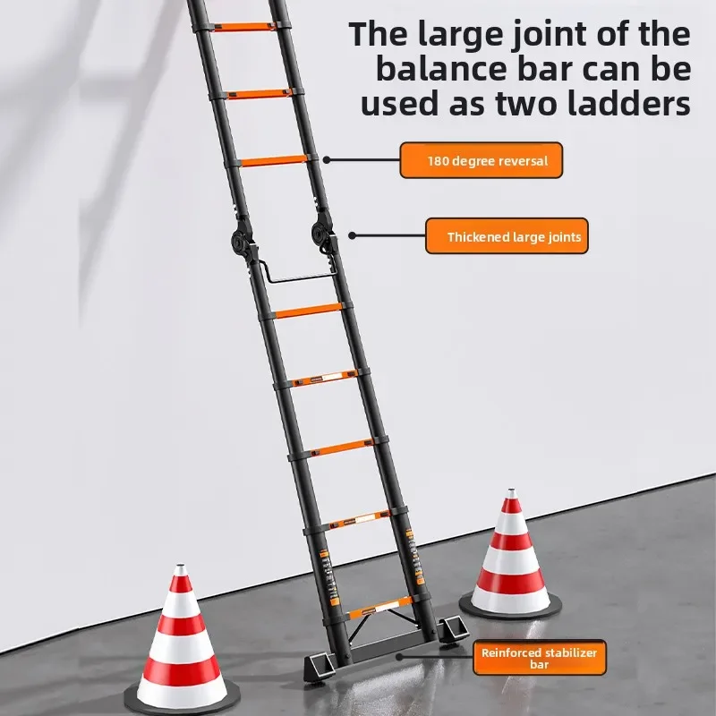Upgrade Telescoping Ladder Multi Function Convertible Straight Step Ladder  Lightweight Portable Collapsible for Easy Storage