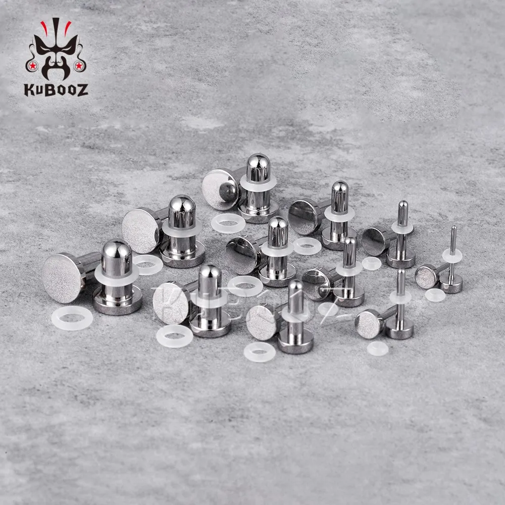 KUBOOZ Small Size Ear Expander Tunnels Plugs Surgical Steel Gauges Earrings Body Piercing 2PCS