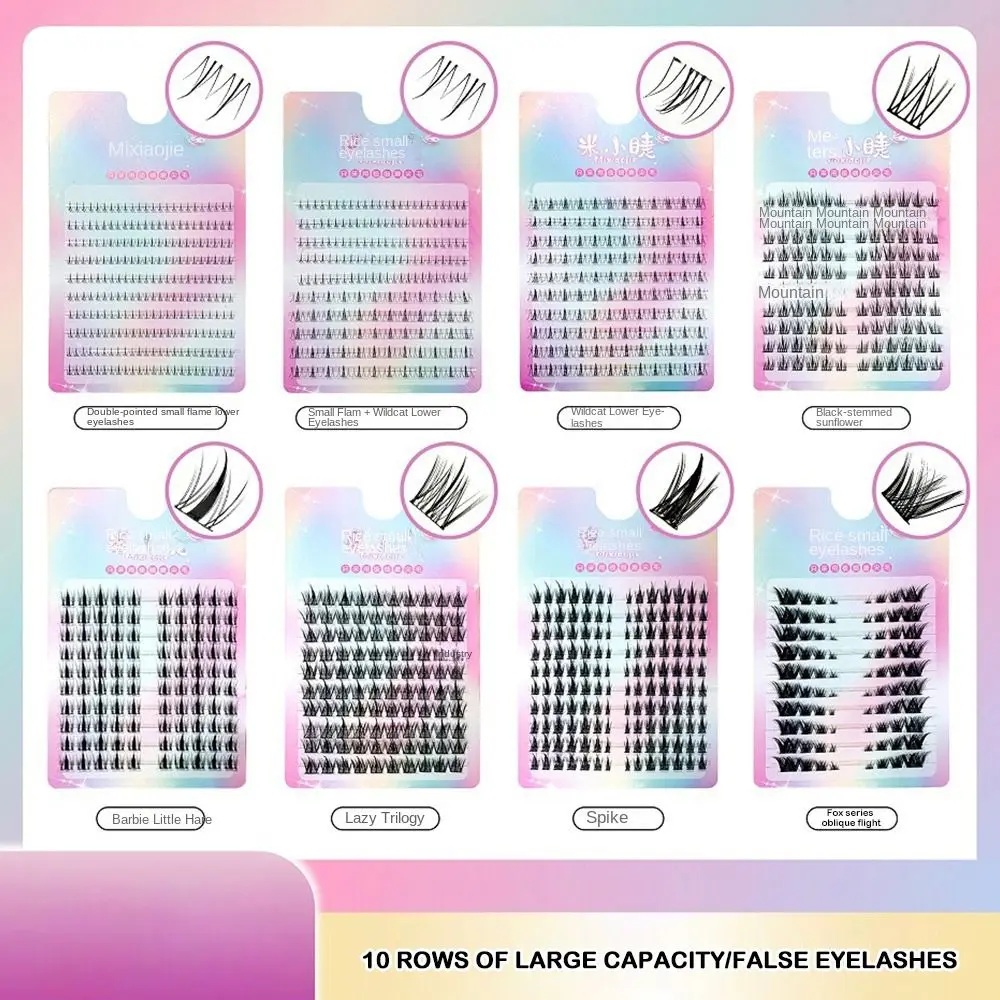 

3D False Eyelashes with Jelly Glue Strips Anime Cosplay Single Cluster False Eyelashes Nude Makeup Multiple Styles
