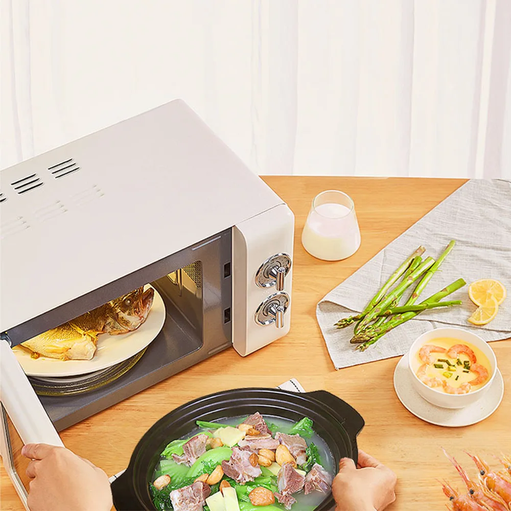 Forno de micro-ondas doméstico 20l, pequeno, autêntico, multifuncional, mini plataforma giratória, forno de micro-ondas mecânico