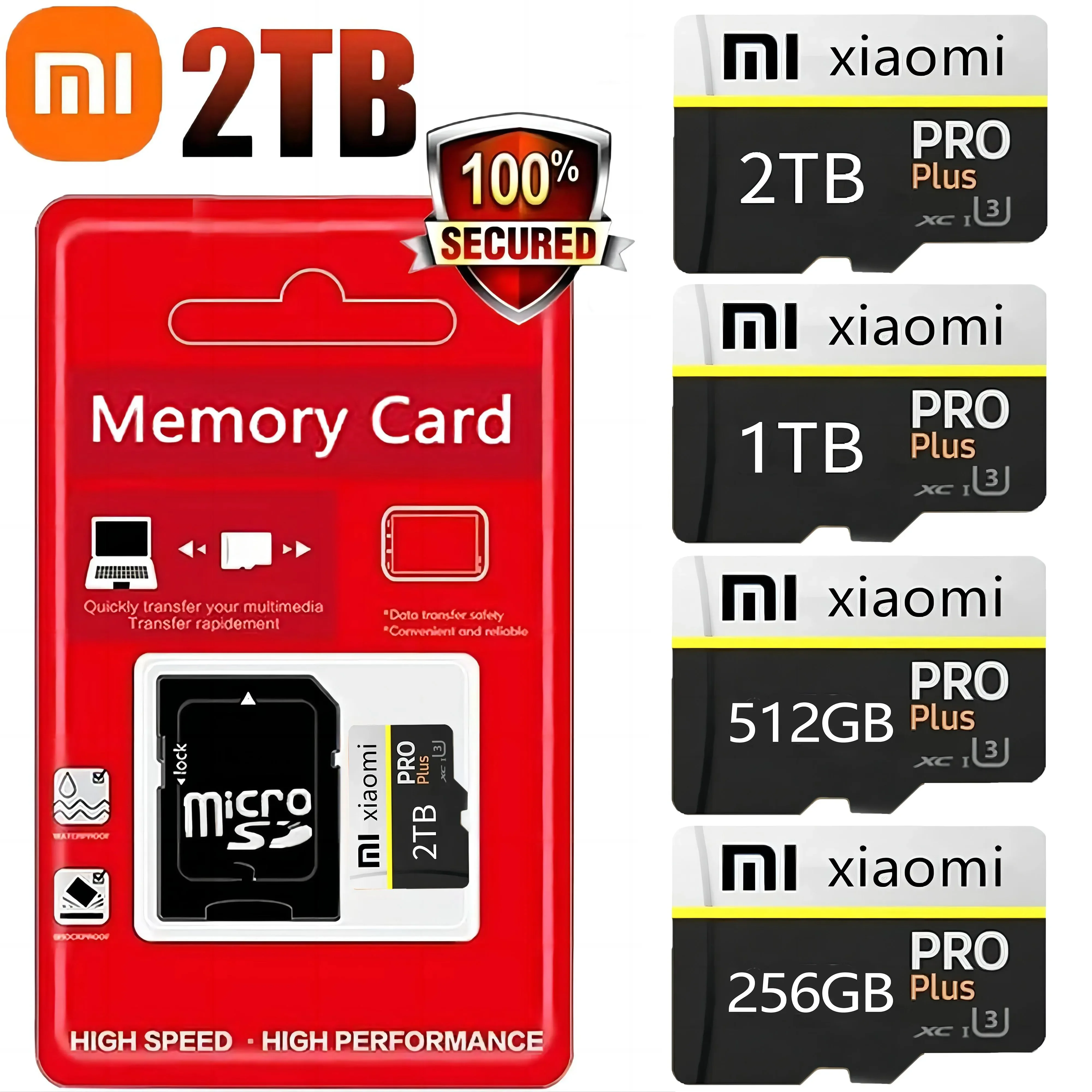 Original Xiaomi SD 2TB 1TB Micro TF Mini SD Card 256GB 512GB 128gb 64GB TF Memory Flash Card for Phone/Computer/Camera Dropship