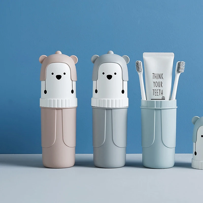 

Cute Portable Toothbrush Holder Box Travel Toothbrush Cup Mouthwash Cup Toothpaste Storage Container Bathroom Outdoor Supplies