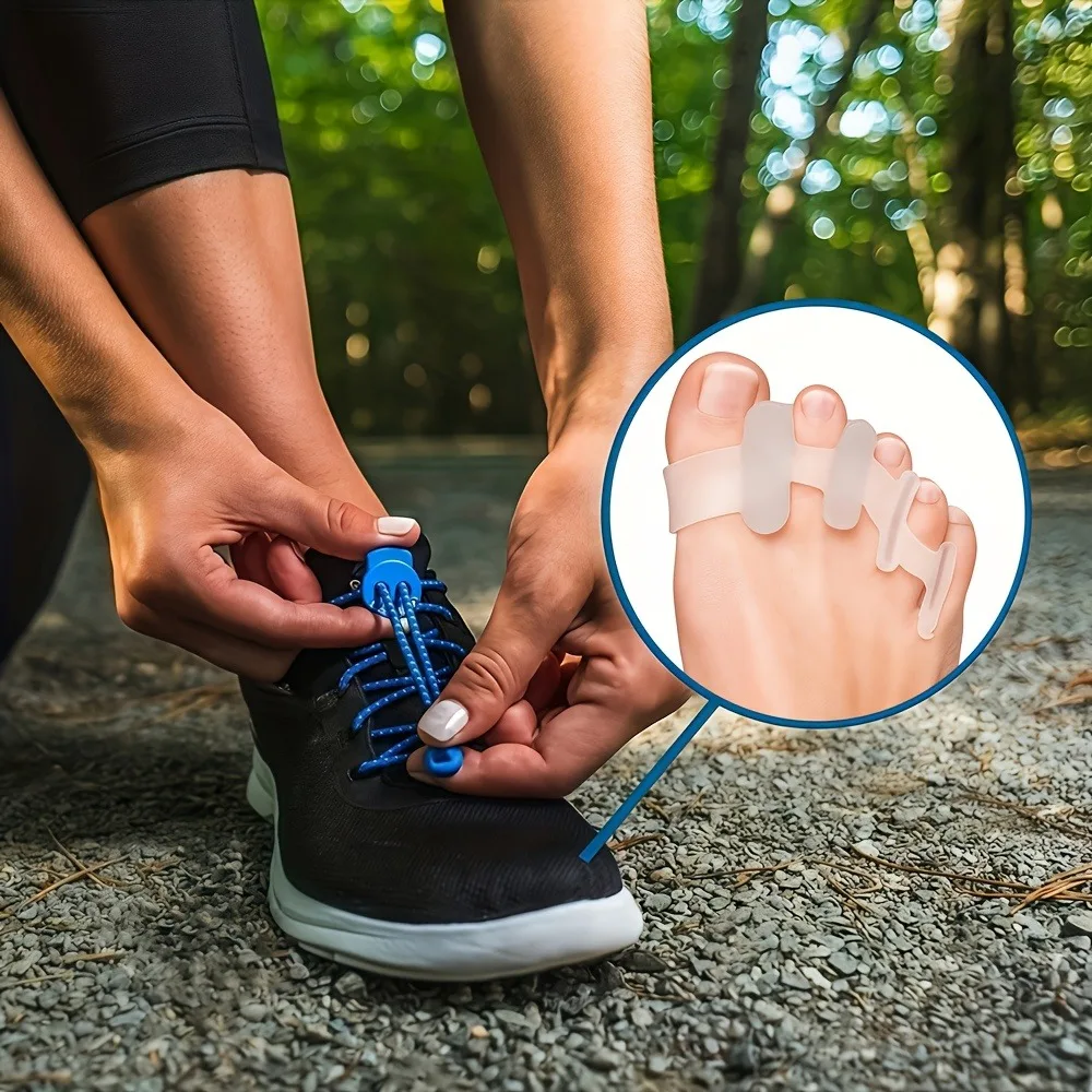 ตัวแยกนิ้วเท้าซิลิโคน แผ่นรองเจล แก้ปัญหานิ้วหัวแม่เท้าเอียง สำหรับผู้ชายและผู้หญิง สวมใส่สบาย ช่วยลดอาการปวด ขนาดเดียวใช้ได้กับทุกคน