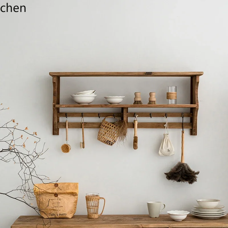 baffle rack log coat hook coat rack wall solid wood hanger porch bedroom baffle