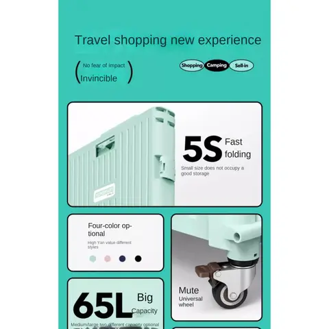 Portable Folding Cart - For Grocery/Camping/Parcels, Mobile Storage Cart