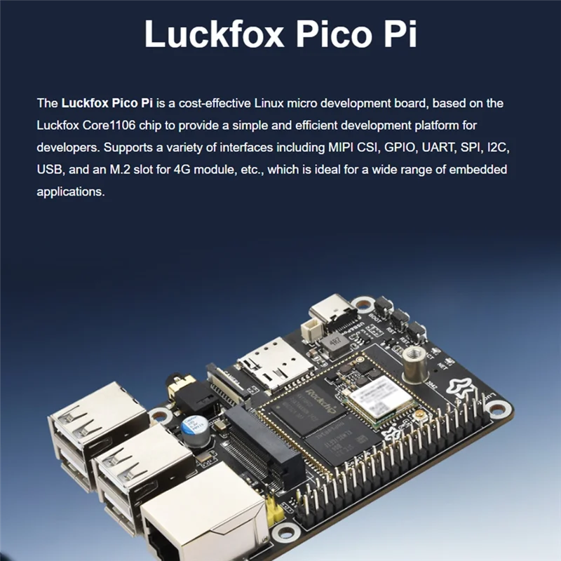 A003 Pico Pi Development Board 1TOPS 256MB RV1106G3 Luckfox Pico Pi A W 4G Kit With Wifi/Bluetooth