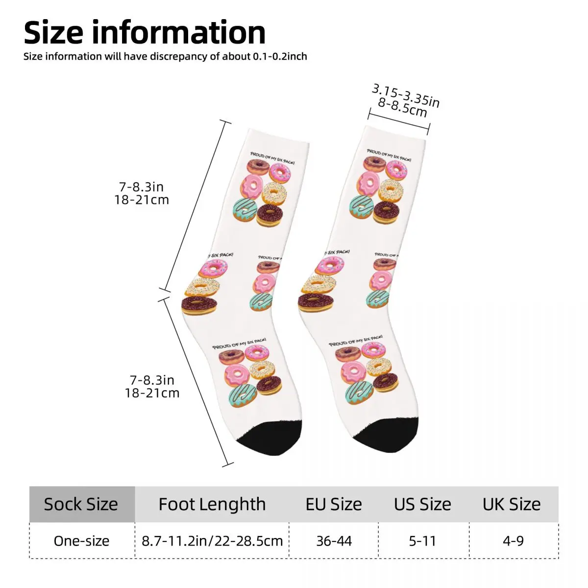 私の6パック腹筋が誇りに思っています。 ドーナツ 6 パック 2 靴下原宿高品質ストッキングオールシーズンロングソックスアクセサリークリスマスギフト