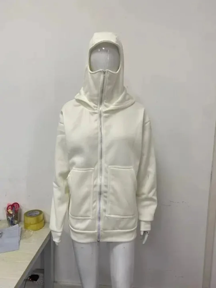 

American Autumn Winter Fashion Warm Cold Resistant Long Sleeved Zipper Cardigan Harajuku Aesthetics Street Hooded Sweatshirt Set