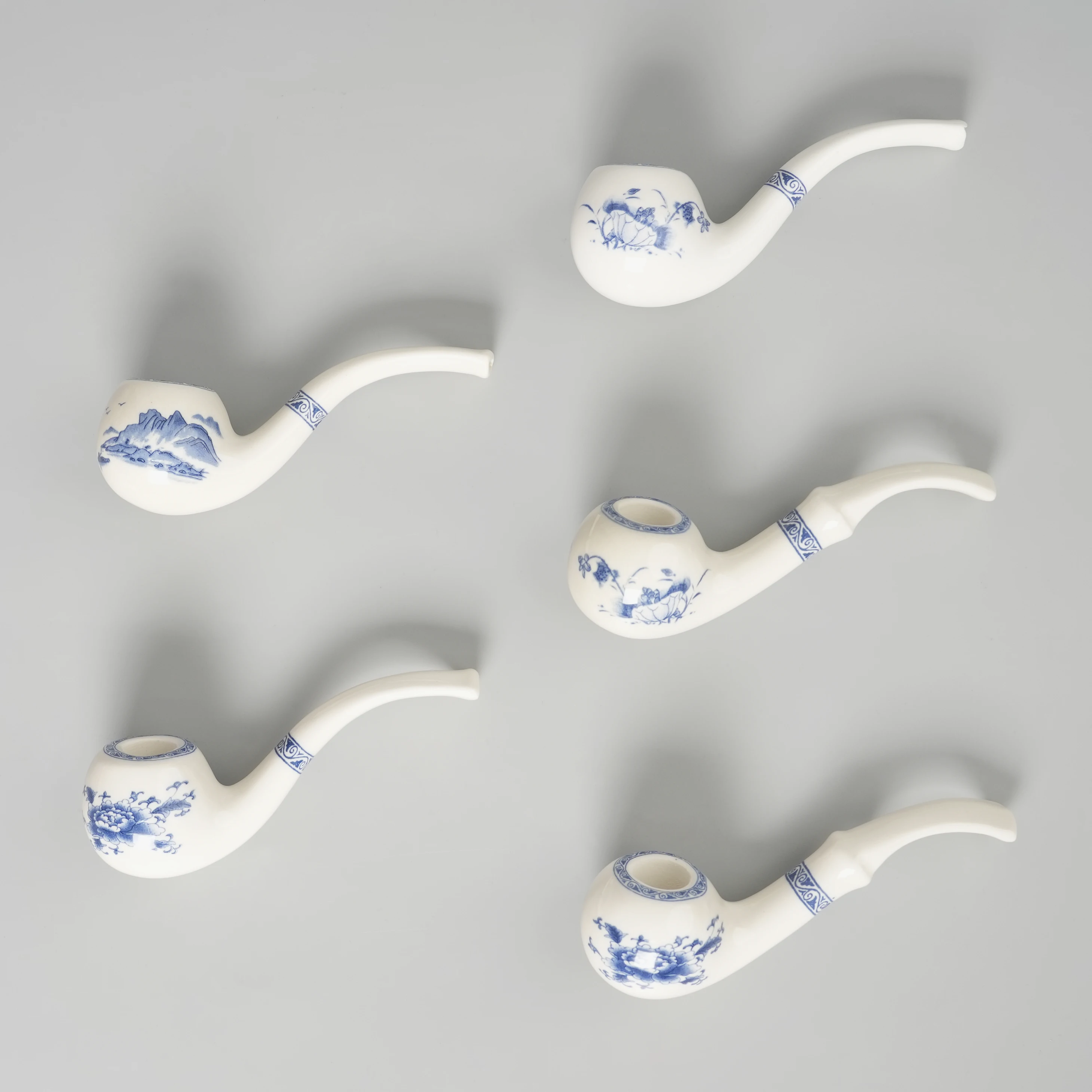 

MUXIANG clay tobacco tobacco pipe ceramic pipe painted bowl Chinese style pipe handmade tobacco pipe