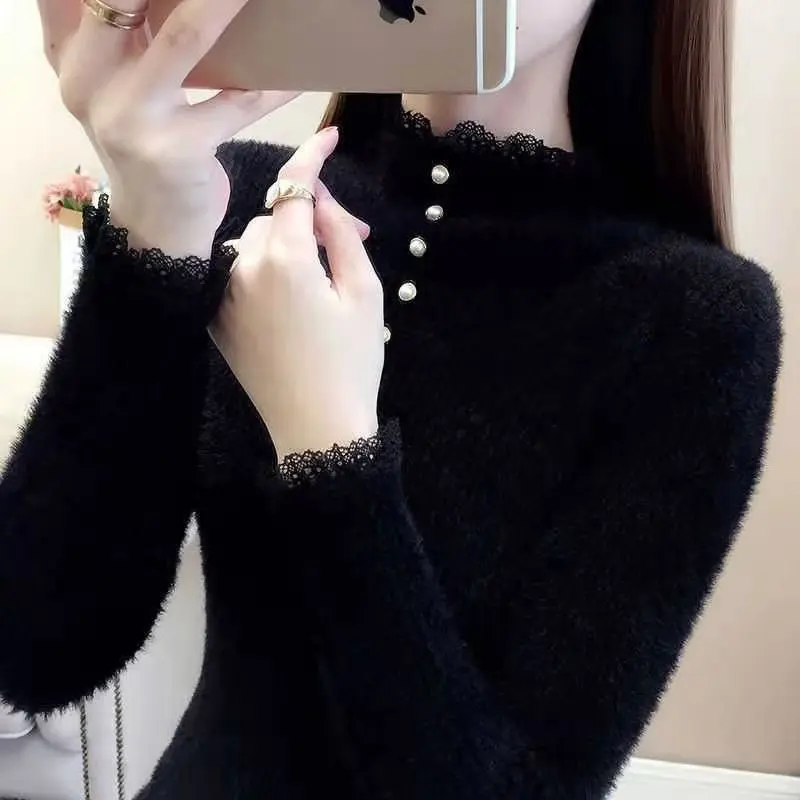 2023 Autumn Winter Thick Sweater Women Knitted Ribbed Pullover Sweater Long Sleeve O-neck Slim Jumper Soft Warm Pull Femme Tops