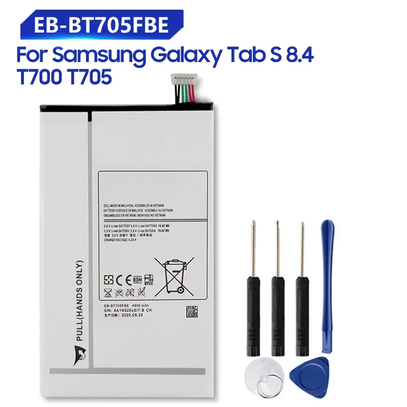 

Replacement Battery EB-BT705FBE EB-BT705FBC For Samsung Galaxy Tab S 8.4 T705 T700 Rechargeable Battery 4900mAh