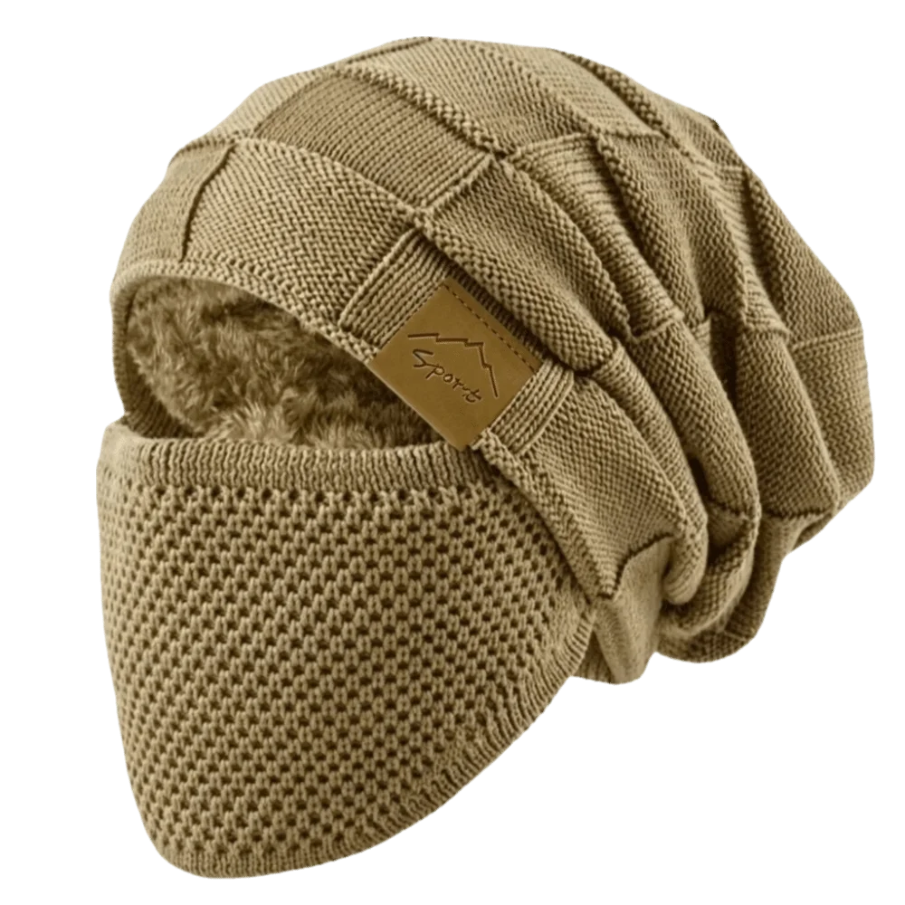 2Pcs/Set New Elastic Hat Face Mask Set Durable Windproof Full Head Cover Hat Warm Thickly Men Knit Beanie Cold Weather