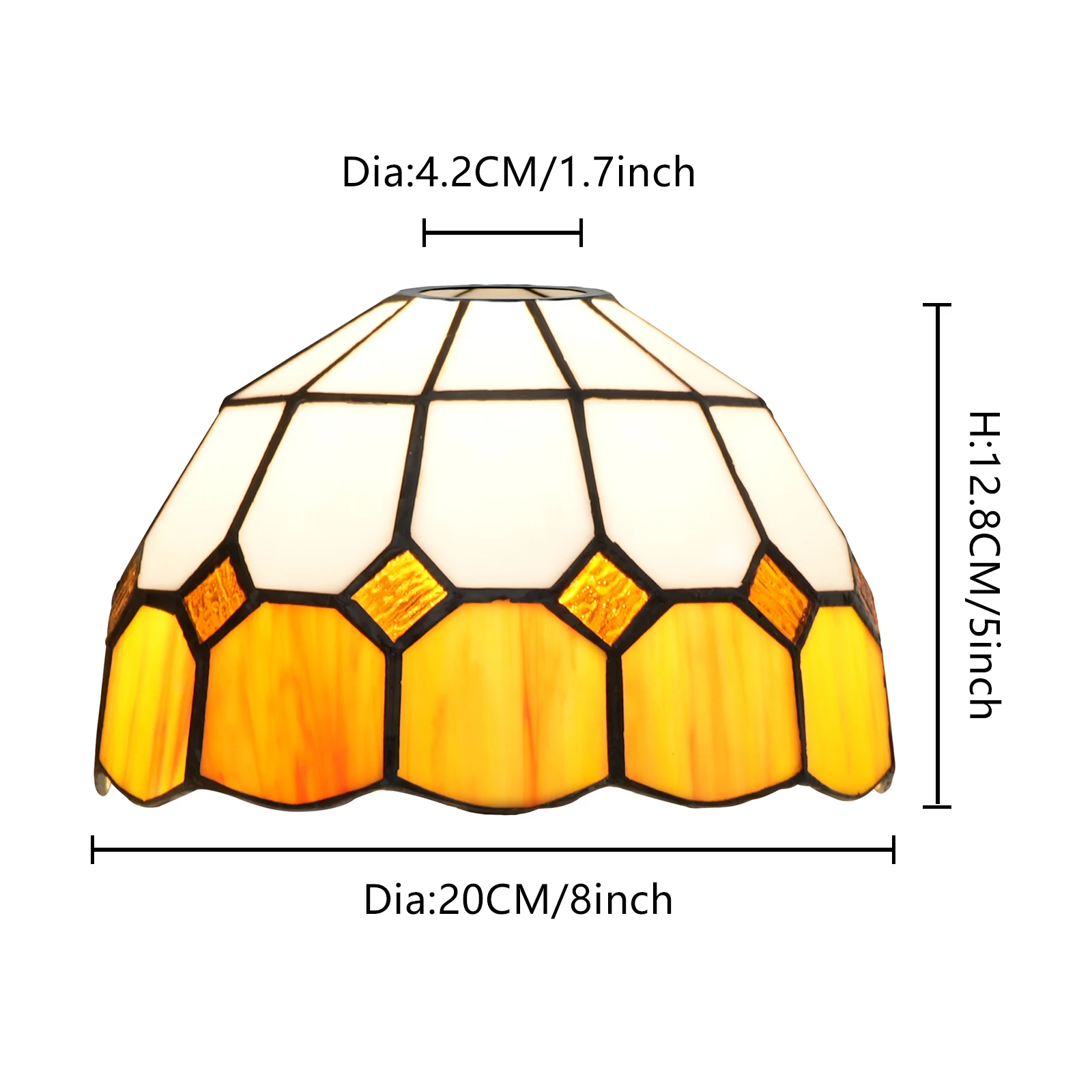 8 inch Mediterranean-style lampshade replacement, Modern stained glass lampshade for chandelier wall lamps ceiling lamp
