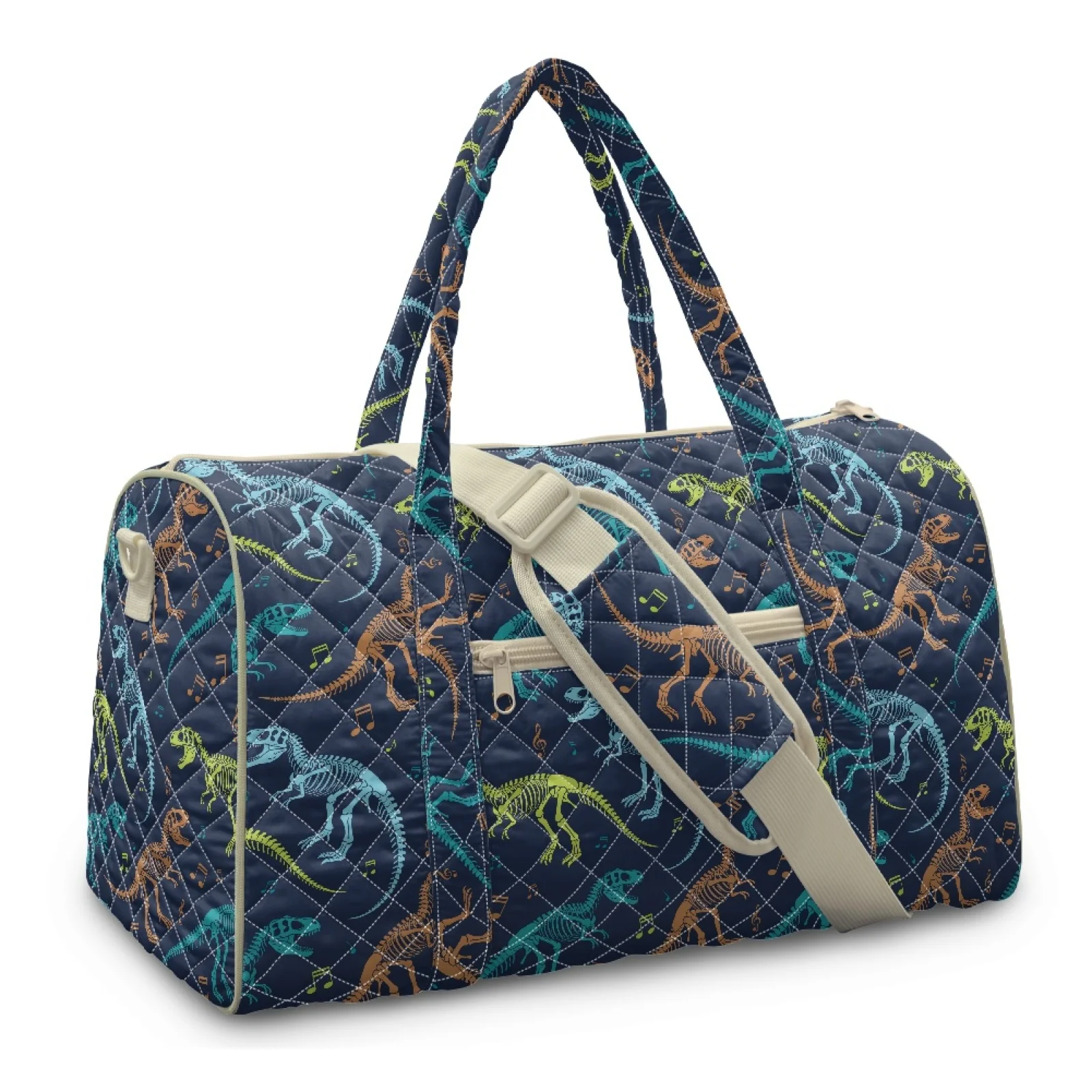 Coloranimal Dinosaur Skeleton Music Pattern New Trend Gym Bag for Backpacker Adjustable Strap Weekender Bag