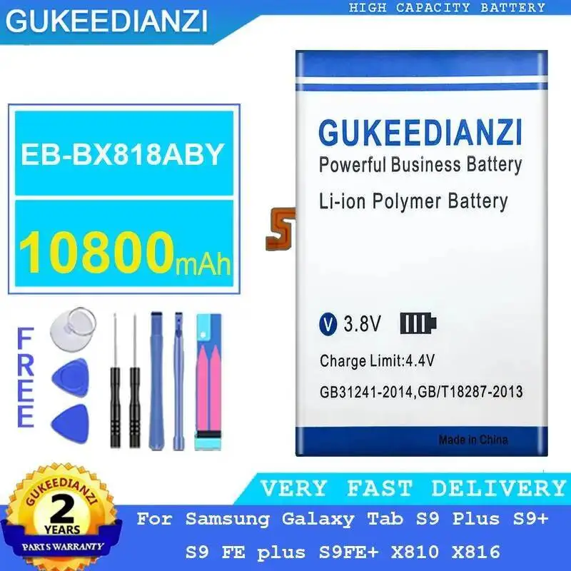 

EB-BX818ABY Надежный блок питания 10800 мАч для Samsung Galaxy Tab S9 Plus S9+ FE S9FE+ X810 X816 Аккумулятор для планшета