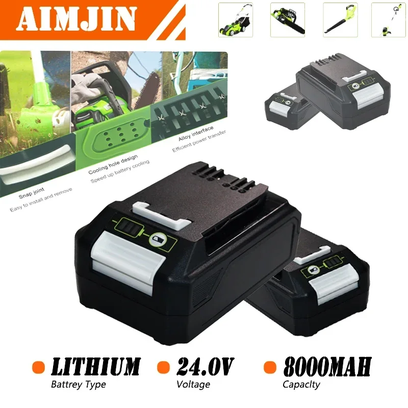 

100% NEW Replacement 24V 8000mAh Lithium Battery for Greenworks Tools Compatible 20352 22232