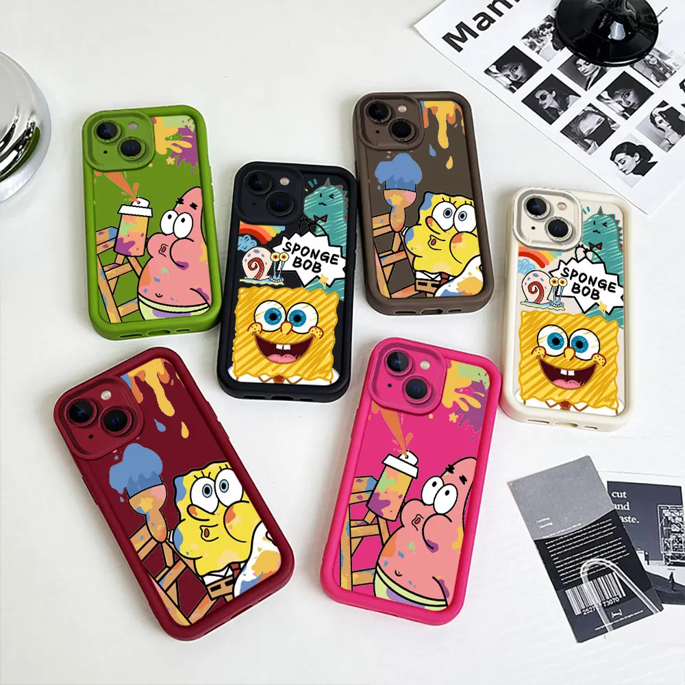 S-SpongeBob Patrick Star Phone Case For Redmi Note 13 12 12S 11 11T 11S 10 9 9S 8 Pro Plus 7 A1 A2 4G 5G Ladder Silicone Cover