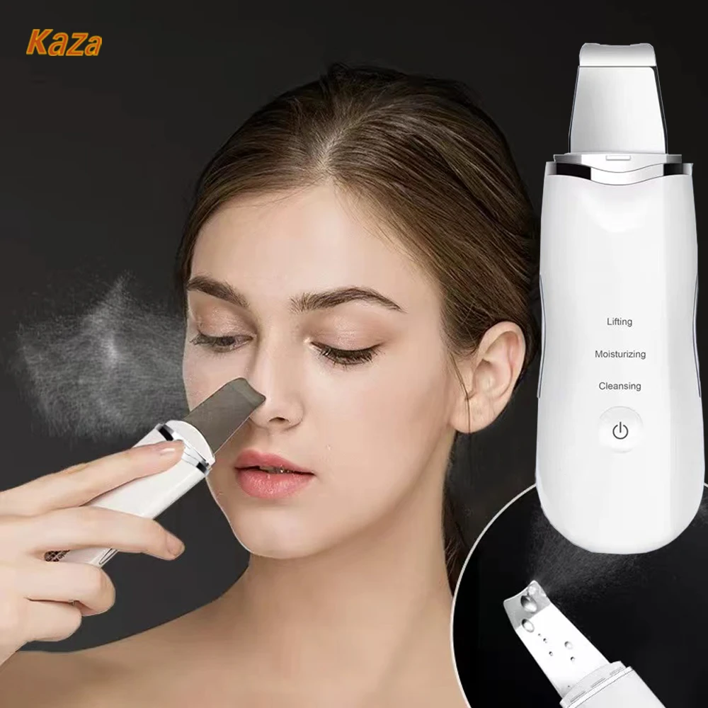 Ultrasonic Skin Scrubber Face Spatula Cavitation Peeling for Deep Cleansing Blackhead Remover Pore Acne Facial Shovel Face Clean