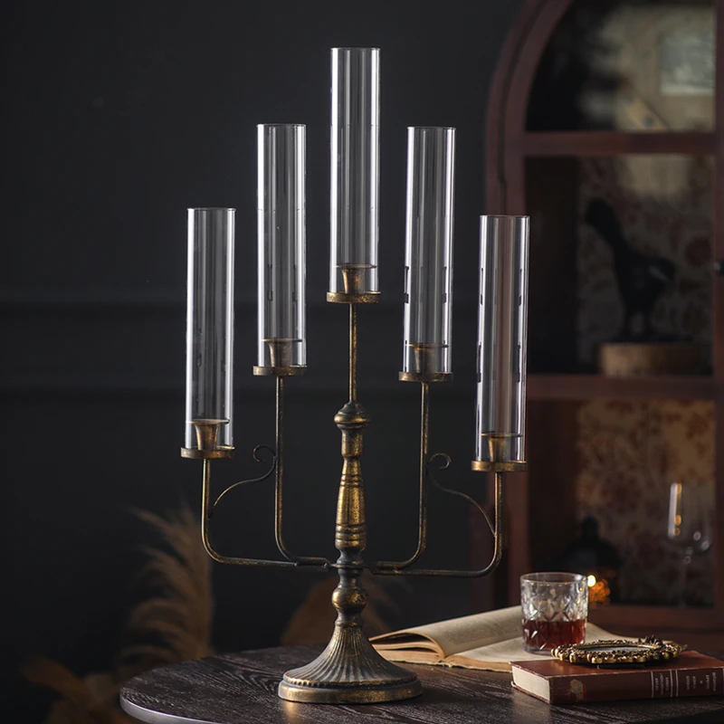 Wedding Decoration Iron Art Vintage Candle Holder Wedding Home Hotel Dining Table Romantic Candle Holder Decorative Ornaments