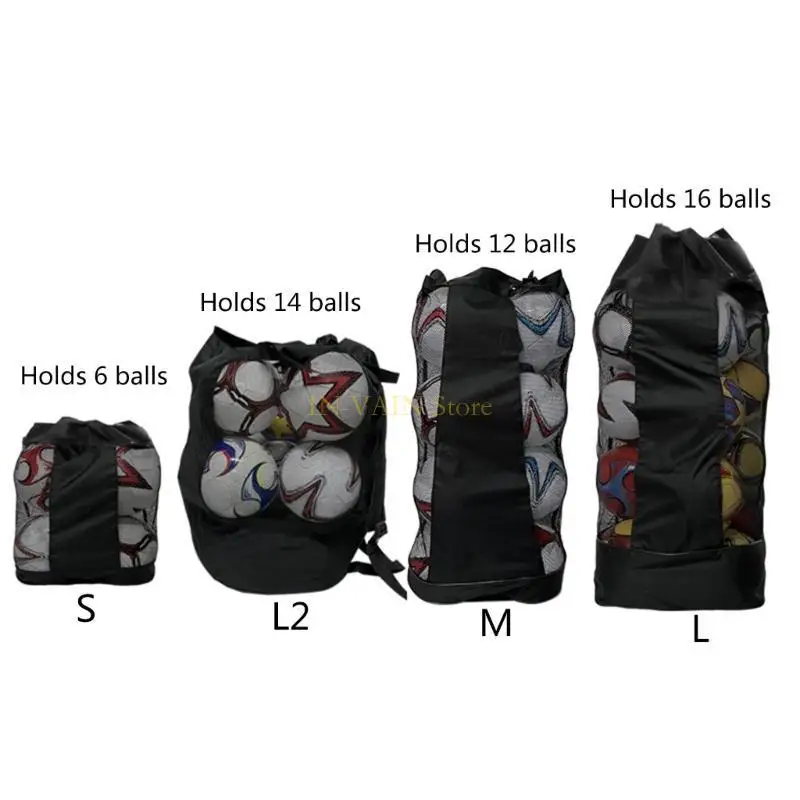 

M5TC Football Storage Bag Mesh Large Capacity Adjustable Waterproof Basketball Volleyball Carrying Gym Carrying Balls Bag
