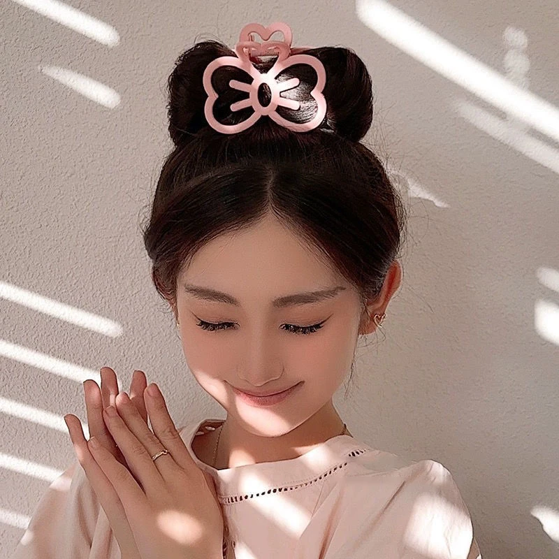 Korean Cute Bowknot Hair Clip Plastic Claw Clip Candy Color Crab Hair Clip For Girls Sweet Hair Claw Hair Accessories For Women image 3
