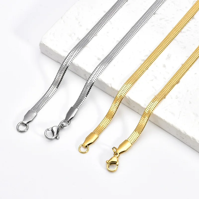 

Stainless Steel Punk Hip-hop Snake Link Chain Silver Necklace for Men Women Jewelry Gifts Party