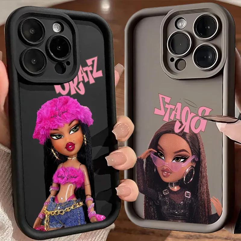 

Phone Case For iPhone 17E 11 12 13 14 15 16 17 Pro Max Fundas 17 Air 15 Plus 16e 13 Mini Silicone Back Cover Fashion Bratzs Cute