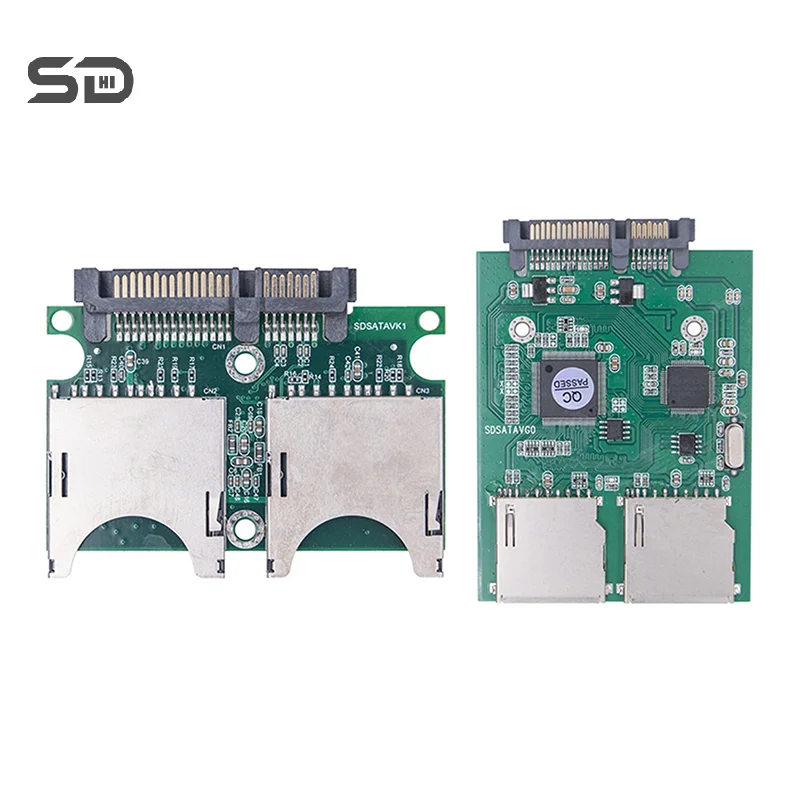 Dual SD To SATA Hard Disk Adapter Card Industrial-grade SD To Serial Port Hard Disk Board Support RAID 0 High-speed Stable