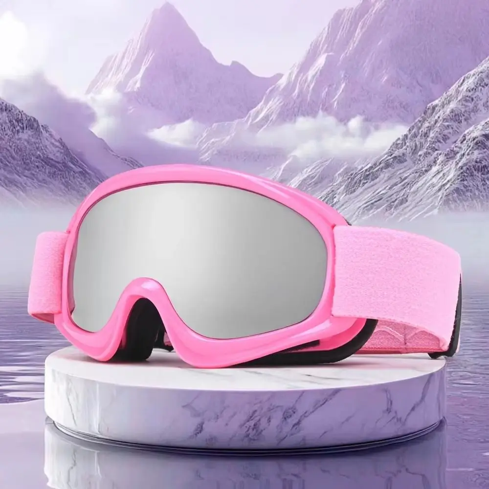 New Cute Ski Goggles Windproof Anti-fog UV400 Skiing Glasses Coldproof High Definition Children Snow Eyewear For Age 4-14