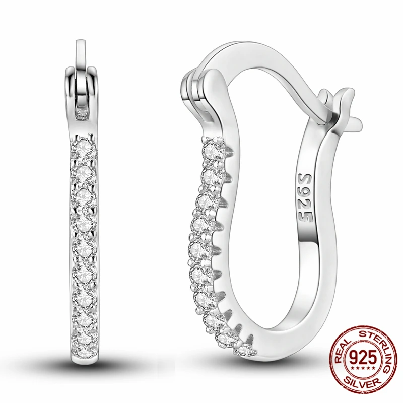 

Hot Sale 925 Sterling Silver Hoop Starlight Shining Horseshoe Earrings for Women Pretty Wedding Holiday Jewelry Gifts