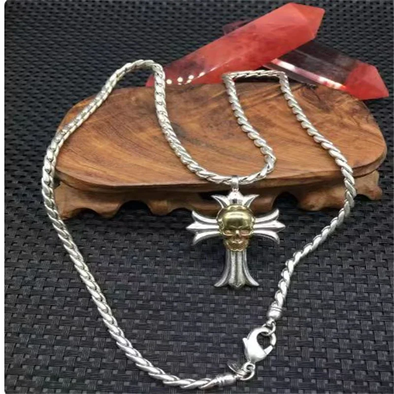 

Little Fairy/Tibetan Silver Cross Necklace Pendant Fashionable and Personalized High-end Jewelry Exquisite Men Women Couple Gift