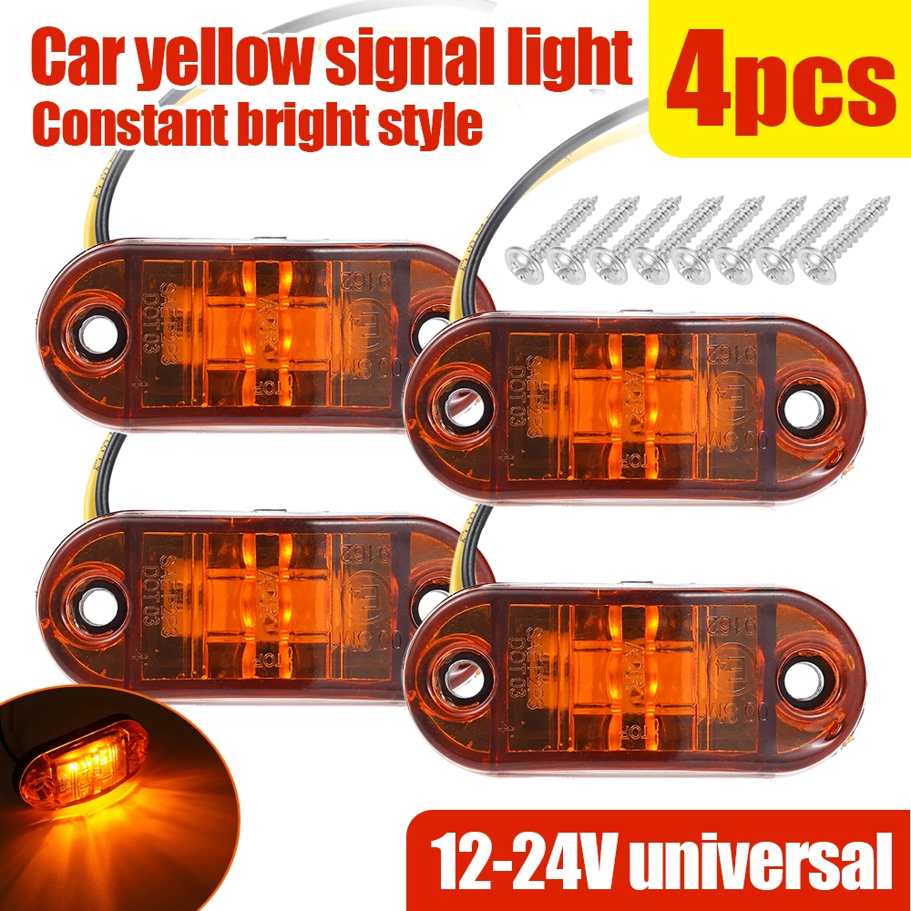 

12V 24V 1/2/4pcs LED Side Marker Lights Front Rear Clearance Indicator Lamp for Trailer BUS Van Caravan Warning Light