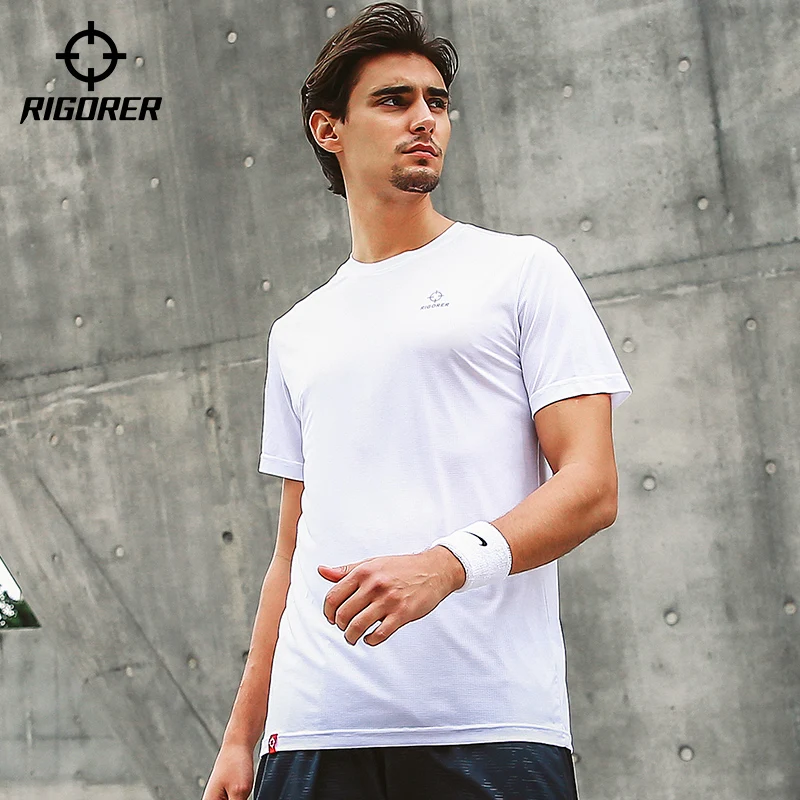 RIGORER Short-sleeved Sports T-shirt Men\'s Breathable Sweat Absorbing Top Leisure Fitness Running Sports Basketball T-shirt