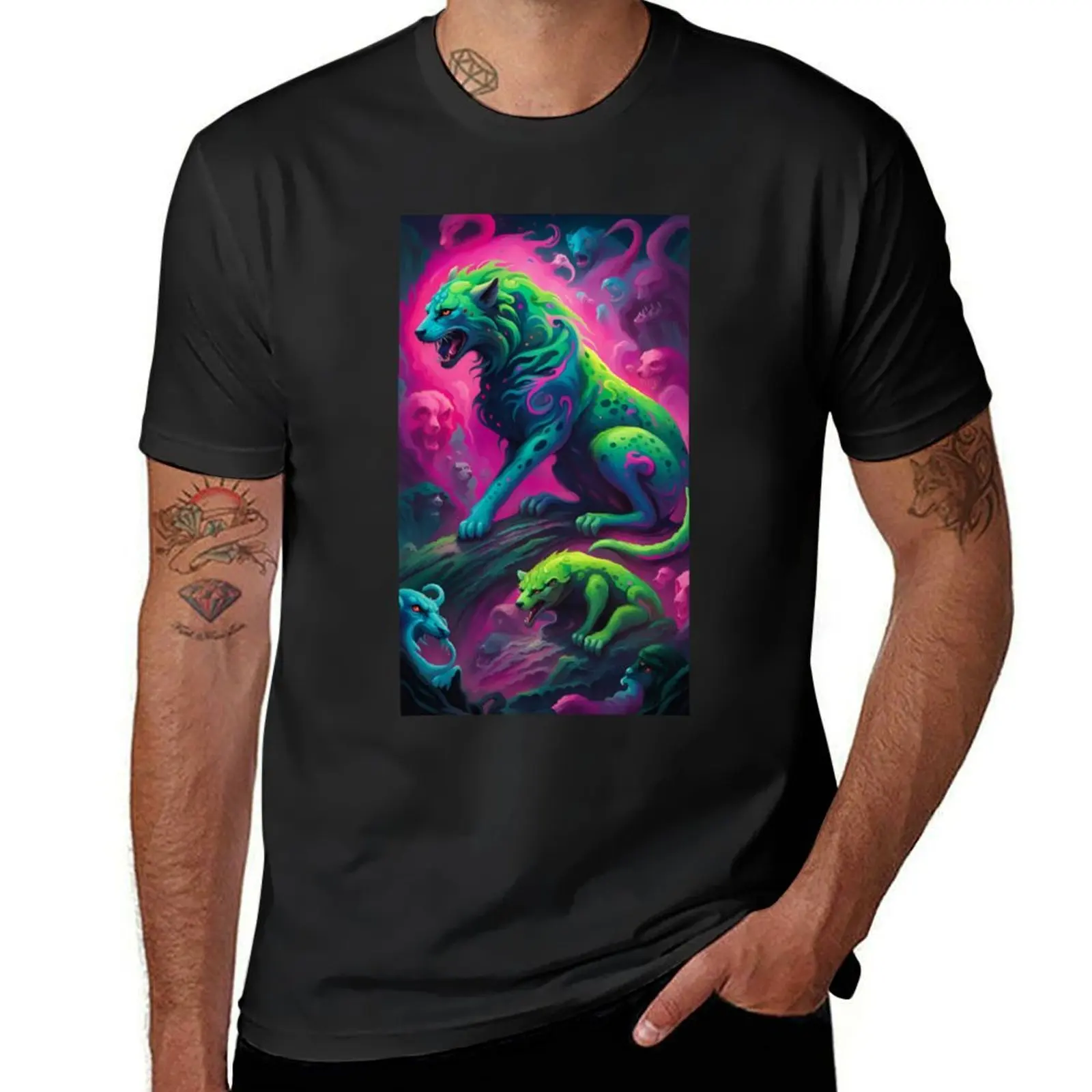 

Ghoulish Jaguar T-Shirt summer tops anime clothes new edition oversized t shirt for men