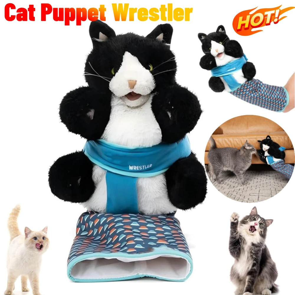 Burattino per gatti Wrestling per gatti Burattino giocattolo Burattino interattivo a mano con imbottitura resistente per giochi sicuri Giocattoli per cani e gatti