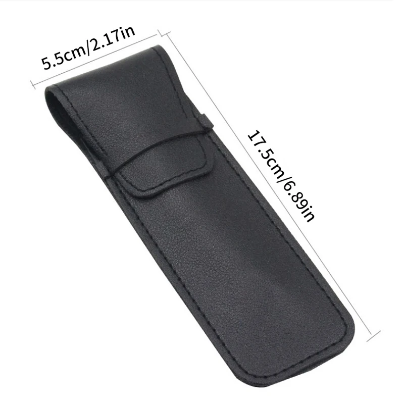 Leather Razor Case Shaver Pouches For Razor And Razor Blade Safe PU Leather Black Protective Bag