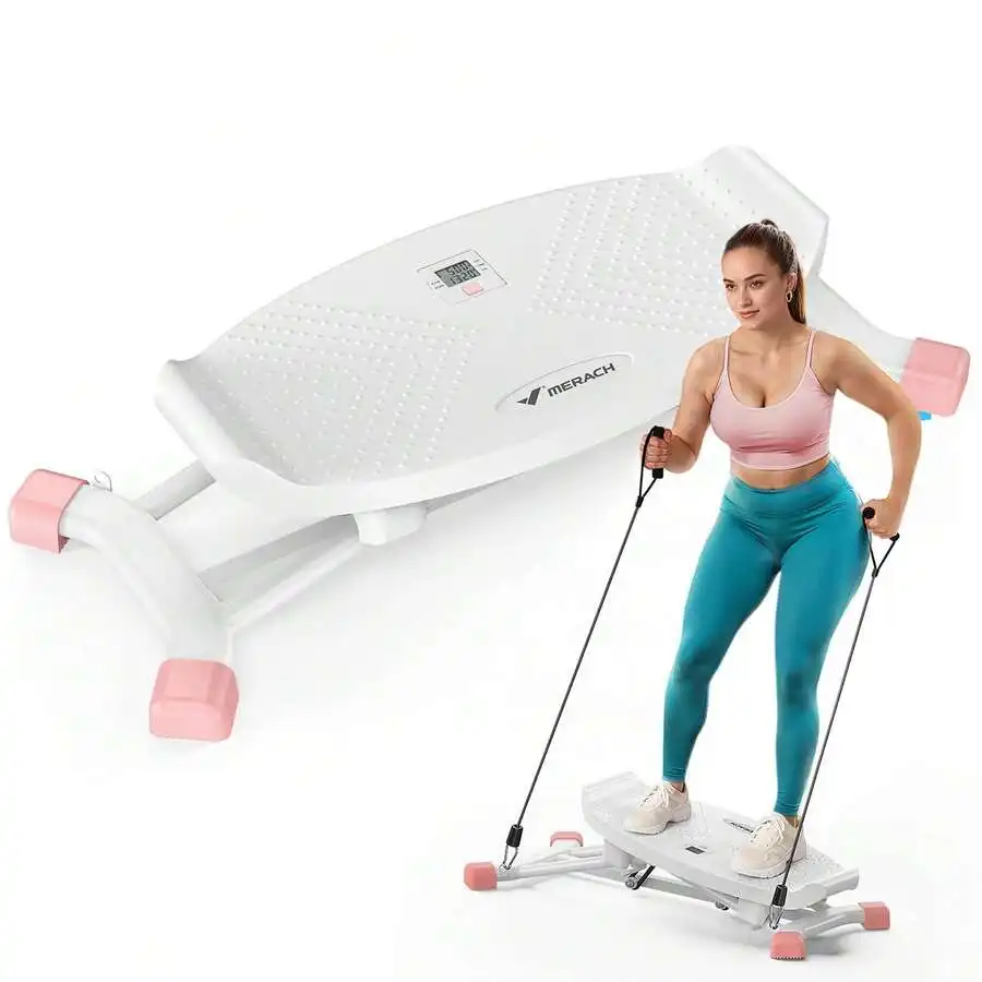 Balance Board With ResiBands, Portable Ski Balancing Machine Featuring LCD Monitor, 300 Lbs Capacity Gibbon Balance Trainer For