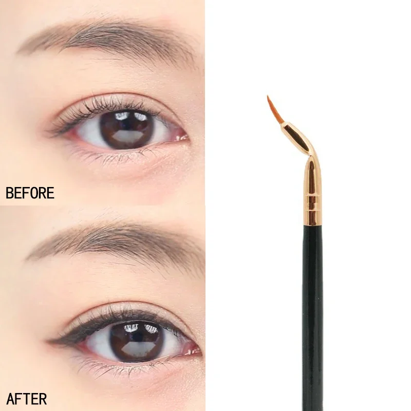 1Pc Bent Liner แปรงแต่งหน้า Precision Angled Eyeliner แปรงอายแชโดว์ Eye Brow เครื่องมือรายละเอียด Eye Liner Precision เครื่องมือเครื่องสำอาง