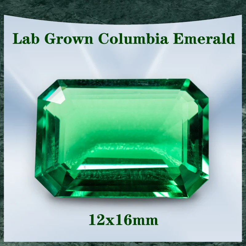 

Lab Grown Emerald Selectable AGL Certificate Rectangle Shape Hydrothermal Colombia Size 12x16mm for Diy Jewelry Making Materials